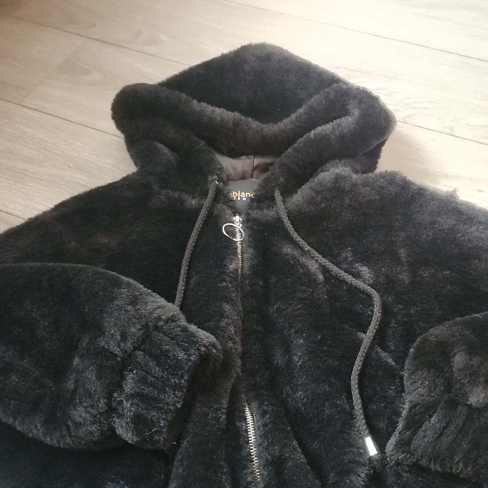 Ambiance Black Fuzzy Puffy Jacket